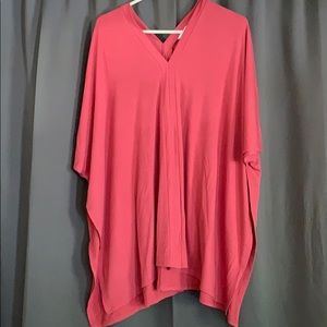 Coral colored poncho shirt